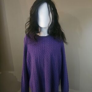 Lauren Ralph Lauren Women's Deep Purple Cable Knit Sweater